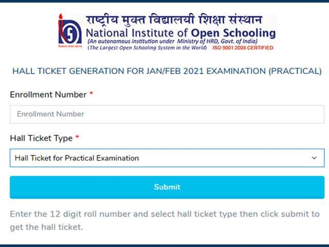 NIOS Hall Ticket 2023 Link Out @ sdmis.nios.ac.in Student Login