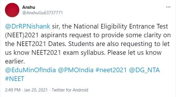 Will Neet 2021 Be Held In June July Nta Neet Exam Date Updates