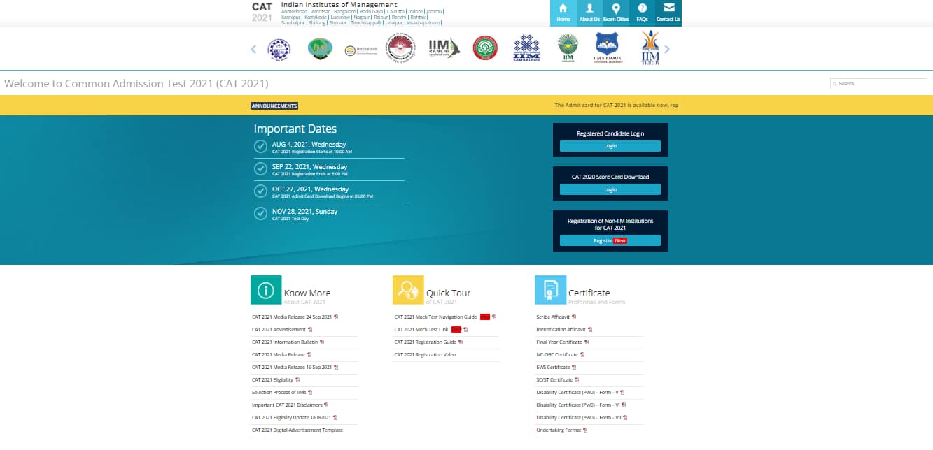 CAT Mock Test 2023 IIM Online Mock Test Official Link