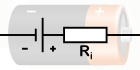 Internal resistance model of a source of voltage
