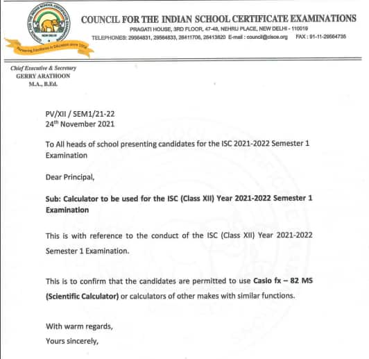 CISCE allows students to use calculator in ISC semester 1