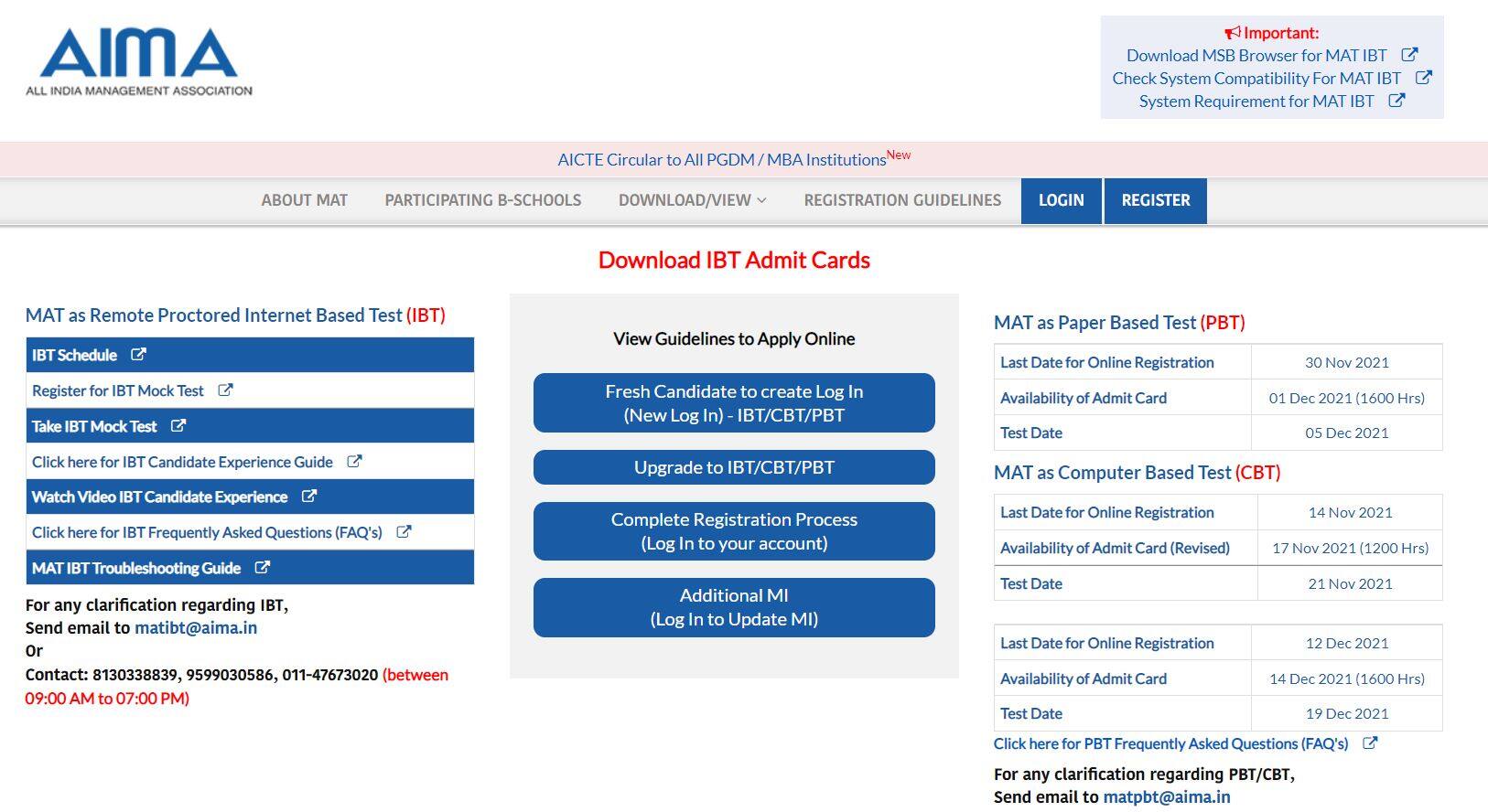 What is the full form of CAT, CMAT, MAT, XAT MBA Exams