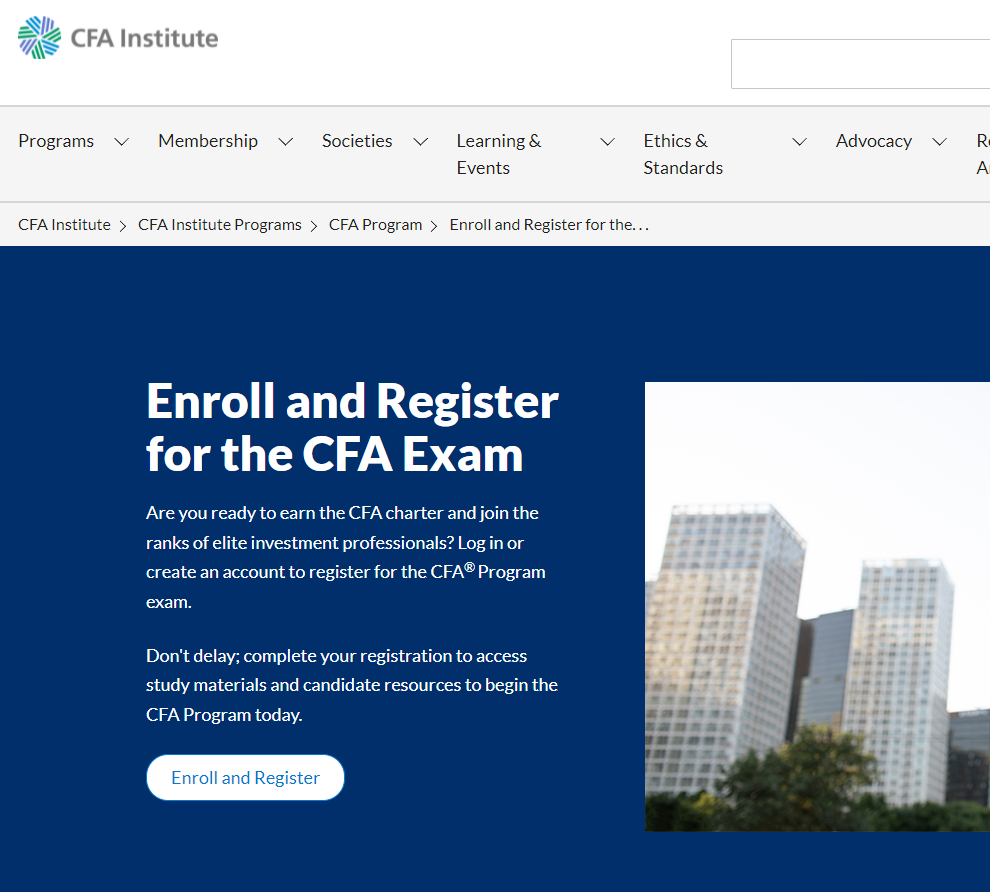 CFA Level 3 Registration - step 2