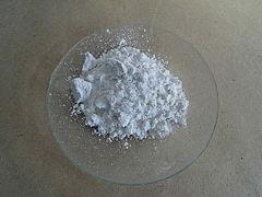 Calcium oxide powder.