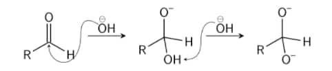 Cannizzaro reaction step 1