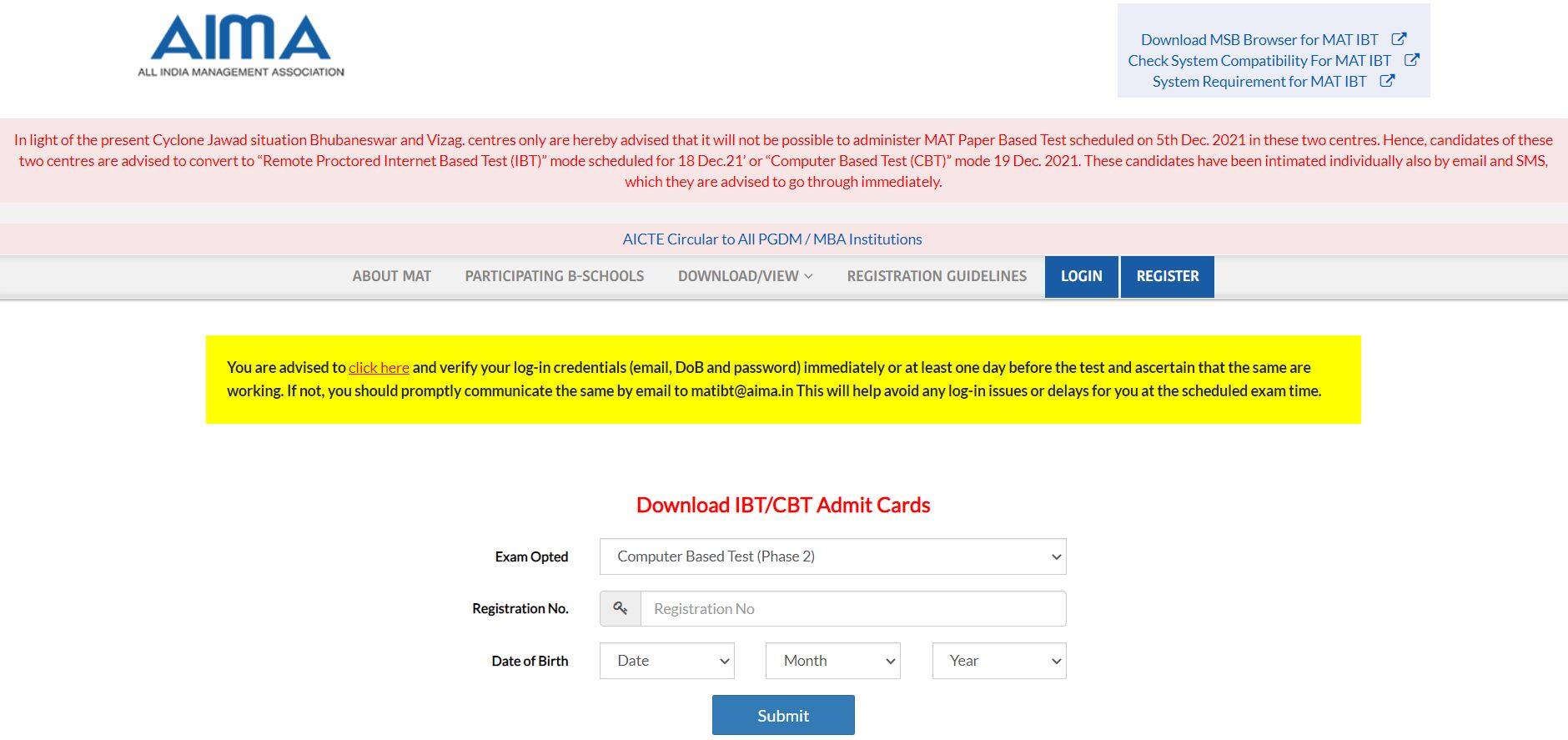 MAT Admit Card 2022 (December Session): Download IBT Hall Ticket @aima ...