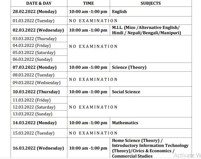 mbse.edu.in, Mizoram Board HSLC exam dates, Mizoram Board HSLC exams schedule, MBSE HSLC exam schedule, Mizoram Board HSSLC exam schedule, HSSLC exam schedule, HSSLC exam dates