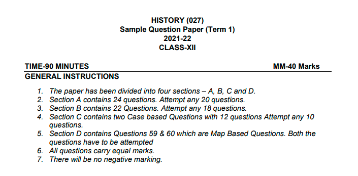 history term 1 question paper