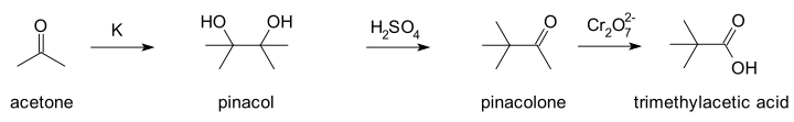 Pinacol pinacolone reaction