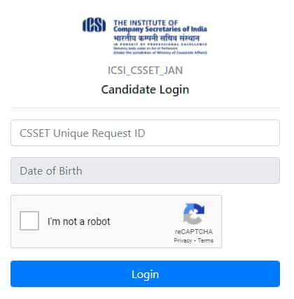 cseet admit card login window