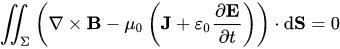 Ampere law in integral