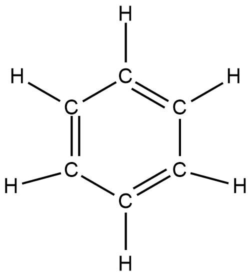 Lewis structure of benzene.