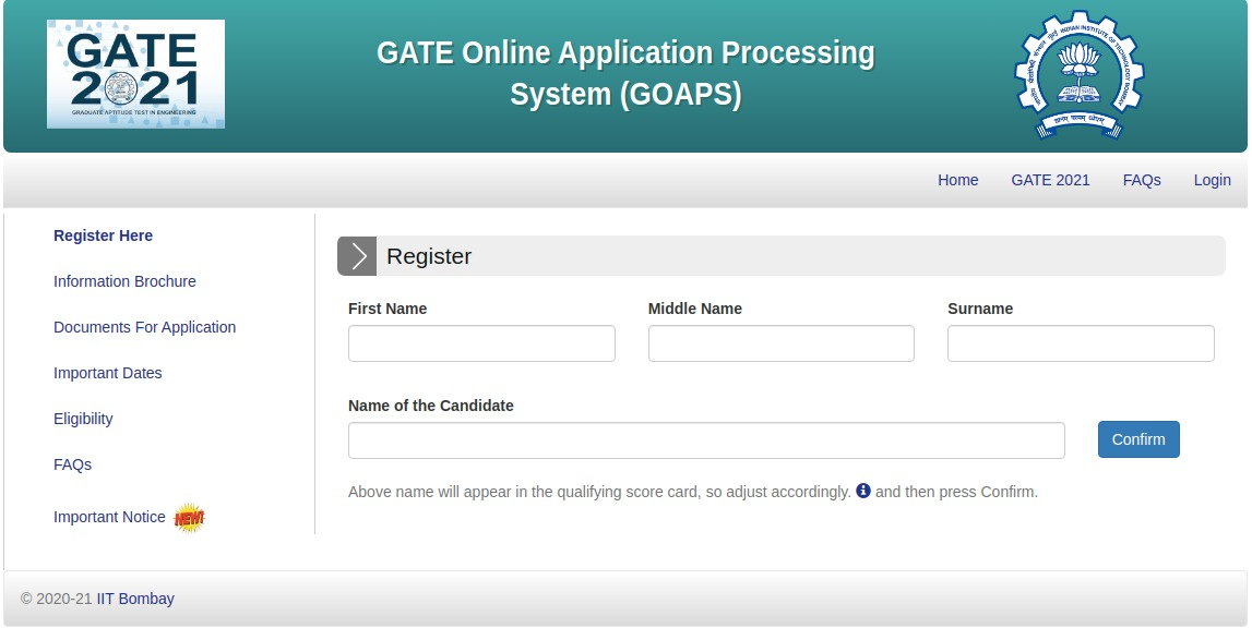 what is gate registration number