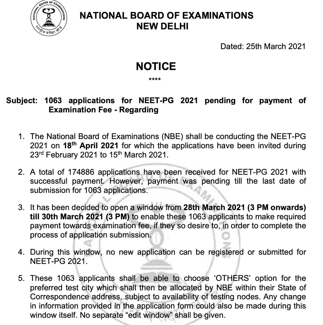 NEET PG 2021: Over 1.7 Lakh Applications Received, Fee Payment Window ...