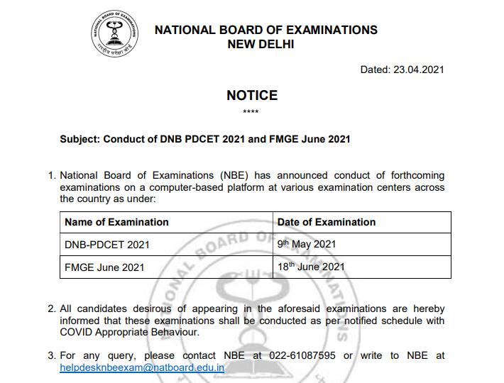 DNB PDCET 2021 - Admit Card (Released), Exam Date (Sept 19), Pattern ...