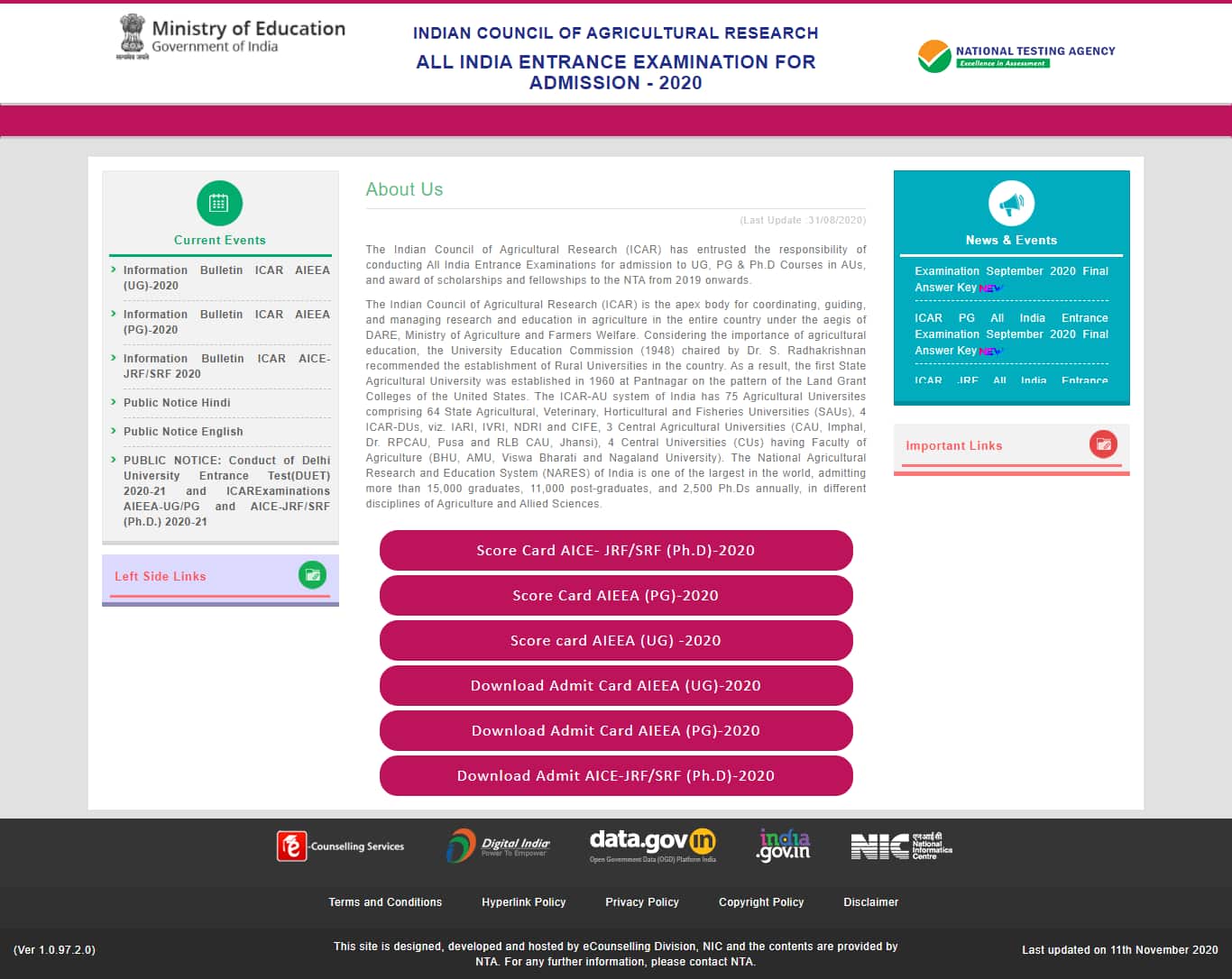 ICAR AIEEA 2021 - Dates, Eligibility, Application Form, Exam Pattern