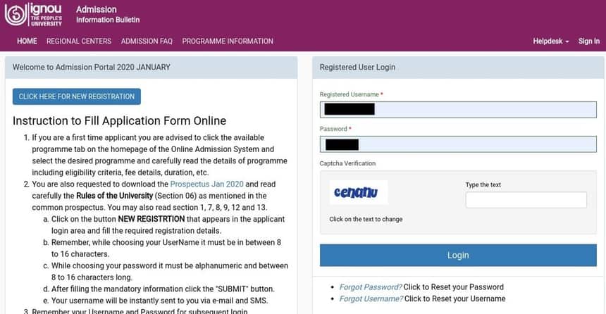 ignou assignment student login