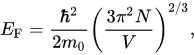 equation for Fermi energy