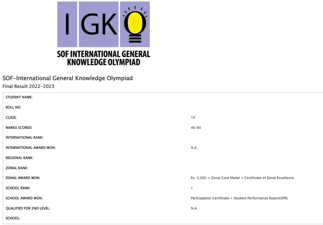 IGKO Result 2022 - SOF IGKO Result @ Sofworld.org