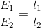 \frac{E_{1}}{E_{2}}=\frac{l_{1}}{l_{2}}