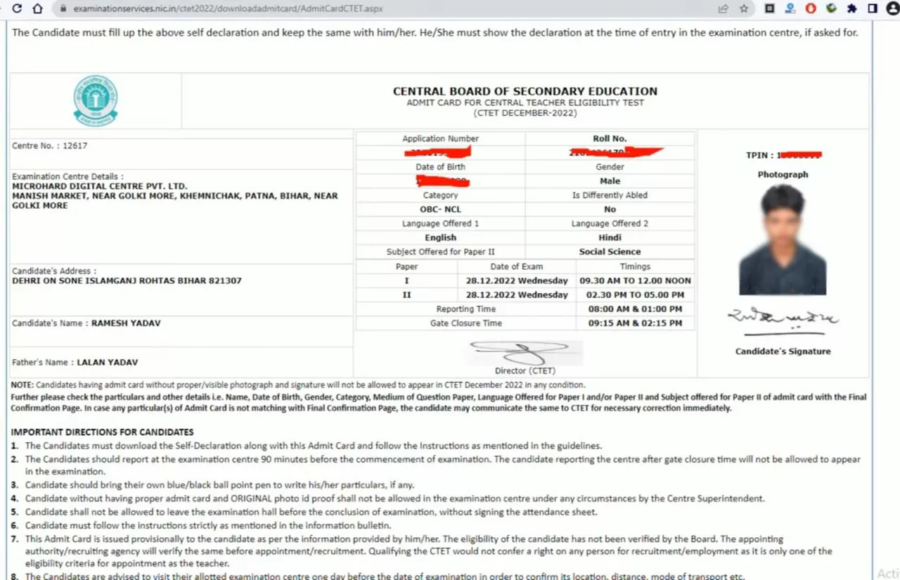 CTET-admit-card-2022