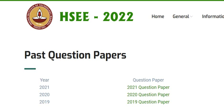 IIT Madras - Registration for HSEE 2022 examination that admits