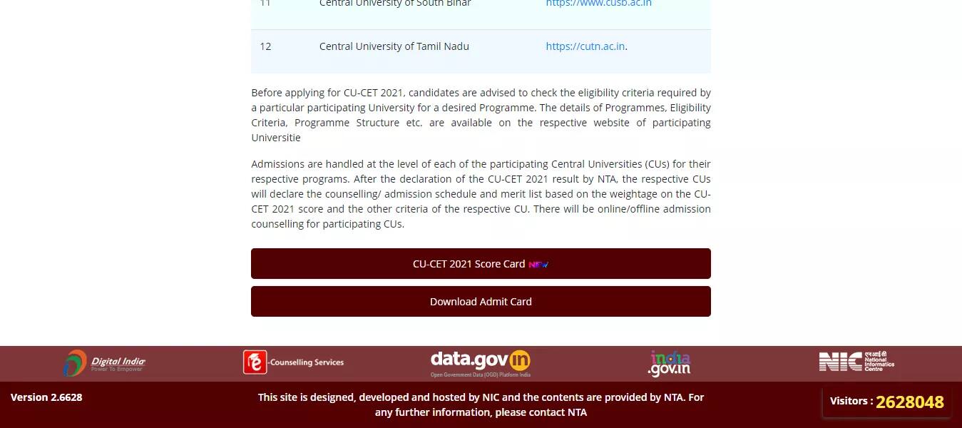 Central University of Andhra Pradesh Admission 2022 through CUET