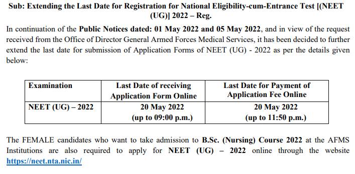 NEET%20UG%202022%20application%20last%20date%20extended%20till%20May%2020