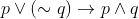 p\vee (\sim q)\rightarrow p\wedge q