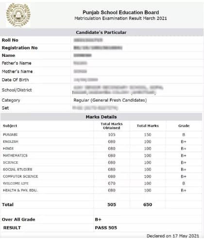 PSEB 10th Result 2022 Live: Term 2 Punjab Board Class 10 Results