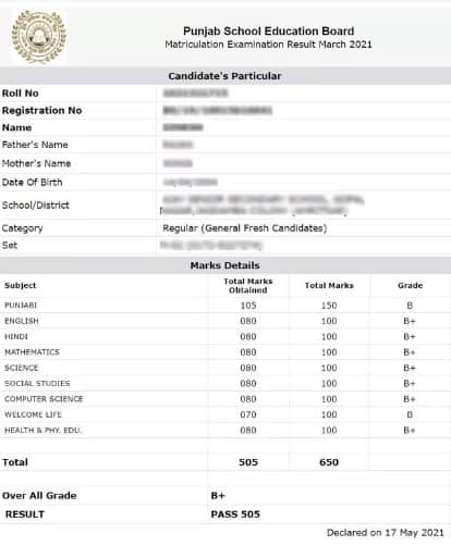 Punjab 10th Results 2022 (Link Active): Know Minimum Marks