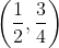 \left(\frac{1}{2}, \frac{3}{4}\right)