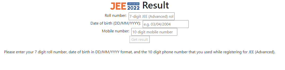 jee Advanced result 2022