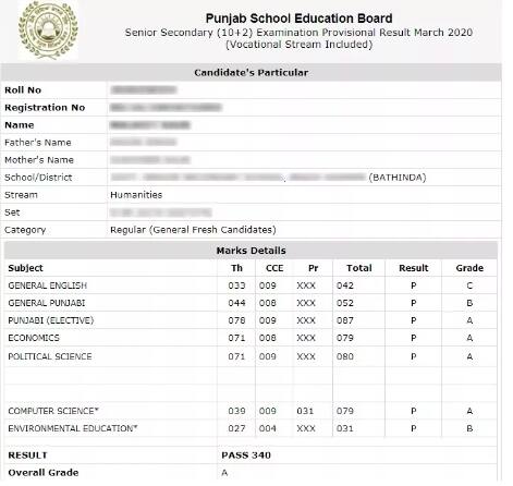 PSEB 12th Results 2023 Direct Link