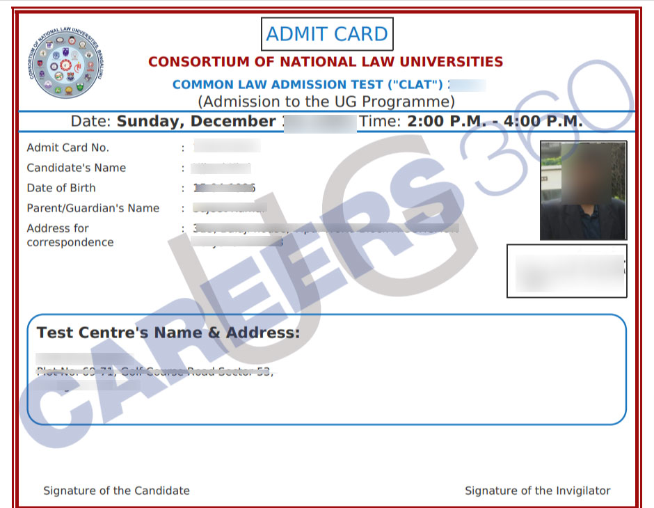 CLAT Admit Card 2024 (Out) Live Consortiumofnlus.ac.in CLAT hall