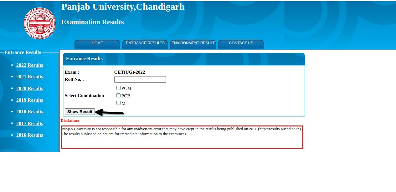 Panjab University Result 2023 (Declared), Results.puexam.in, PU CET UG ...