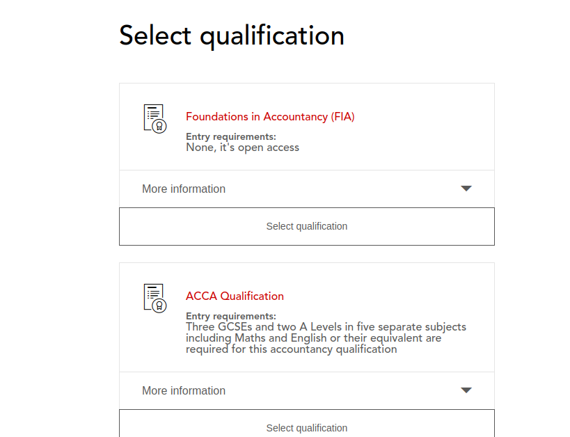 Acca Qualification details