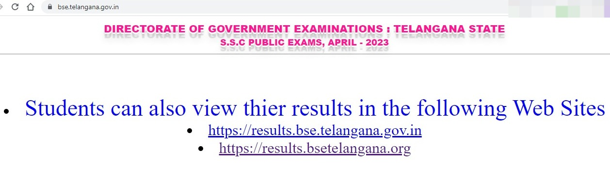 bsc.telangana.gov.in 2023 ssc result