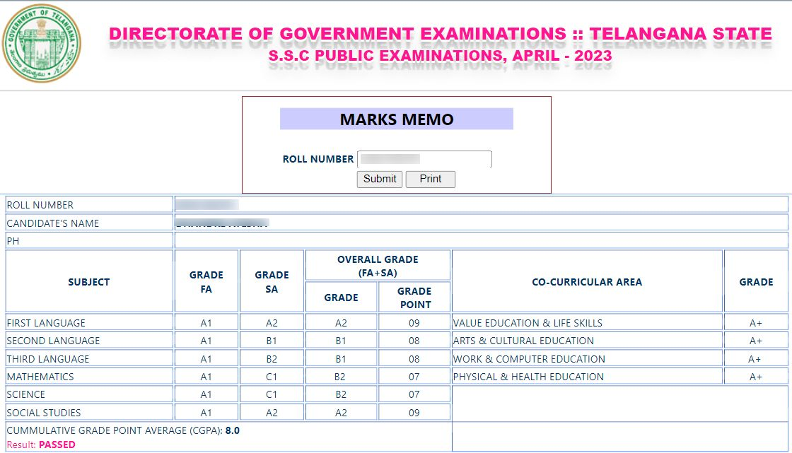 https://results.bse.telangana.gov.in/ 2023 TS SSC result marks