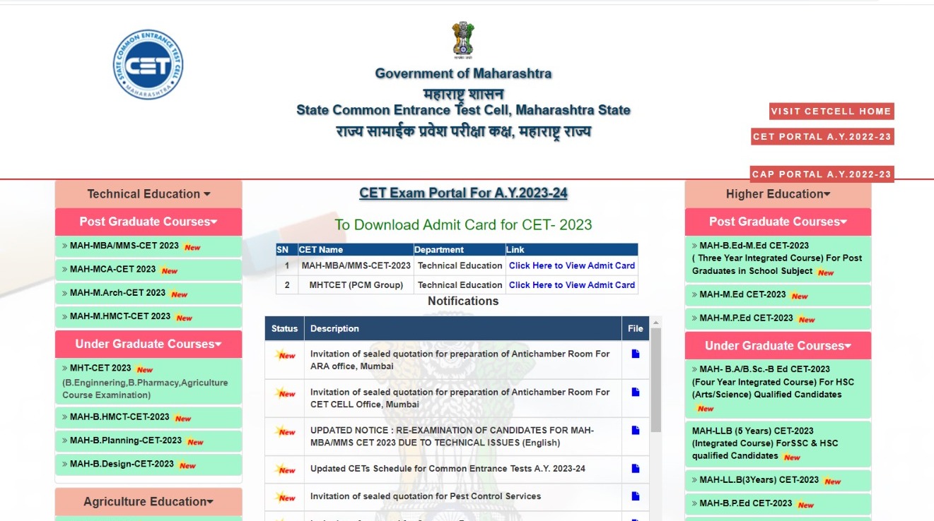 cetcell.mahacet.org, cetcell. mahacet. org, mht cet exam date 2023, mht cet official website 2023