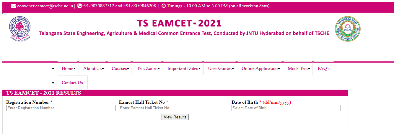 TS EAMCET Result 2021 (OUT) Live - Direct Link at eamcet.tsche.ac.in 2021,  Official Website
