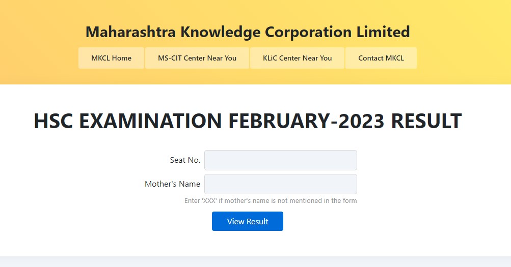 hscresult.mkcl.org, mahresult.nic.in, maharashtra Hsc result 2023 link