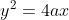 y^2=4ax