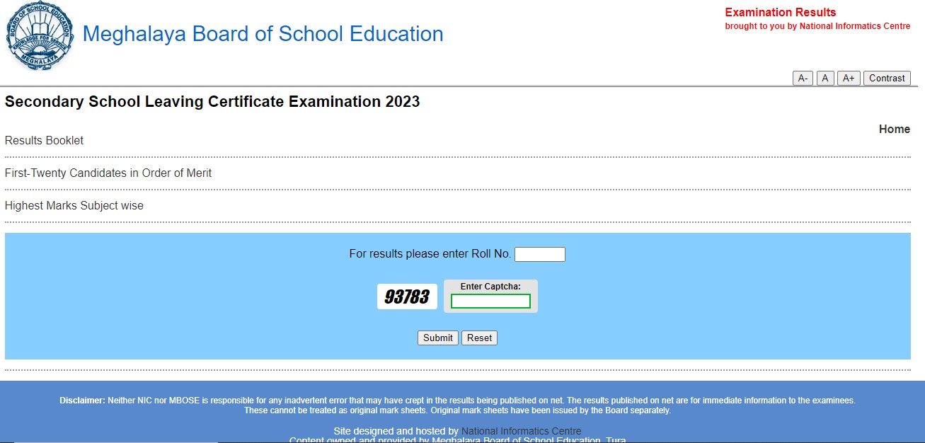 mbose sslc result 2023, megresults.nic.in, mbose result 2023 class 10