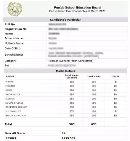 PSEB 10th Term 1 Result 2023 Out (Link) Punjab Board Class 10th