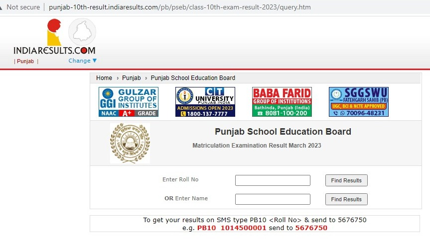 pseb.ac.in 2023 link, pseb class 10 result