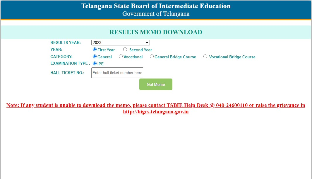 telangana state board of intermediate education results
