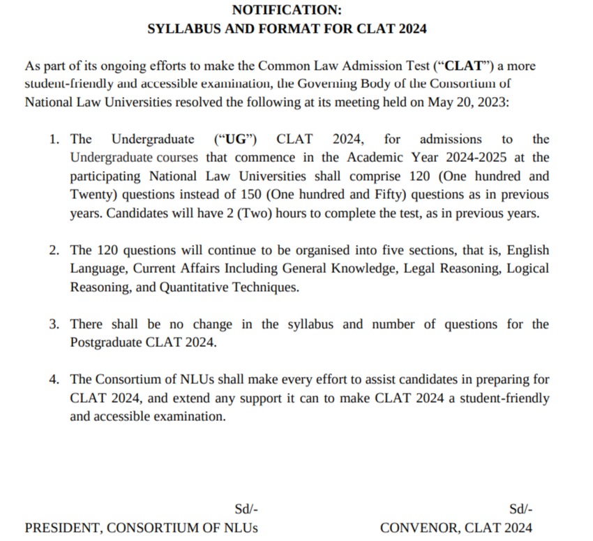 CLAT 2024 Latest News and Updates Notification Released, Exam Pattern