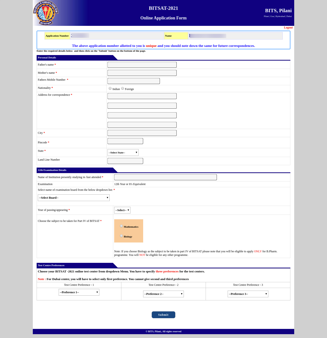 BITSAT Application Form 2024 Fees, Documents, Direct Link