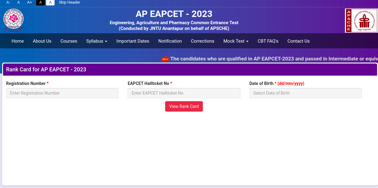 AP EAMCET Rank Card 2024 Check Rank List Here